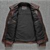 Heavy Industry M65 Hunting Cowhide Leather Jacket Men's Tooling Vintage Red Brown Genuine Leather CoatsPlus Size