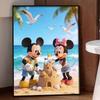 Disney DIY diamond painting 5d full diamond Mickey Minnie beach sandcastle cross stitch diamond living room bedroom decorative painting