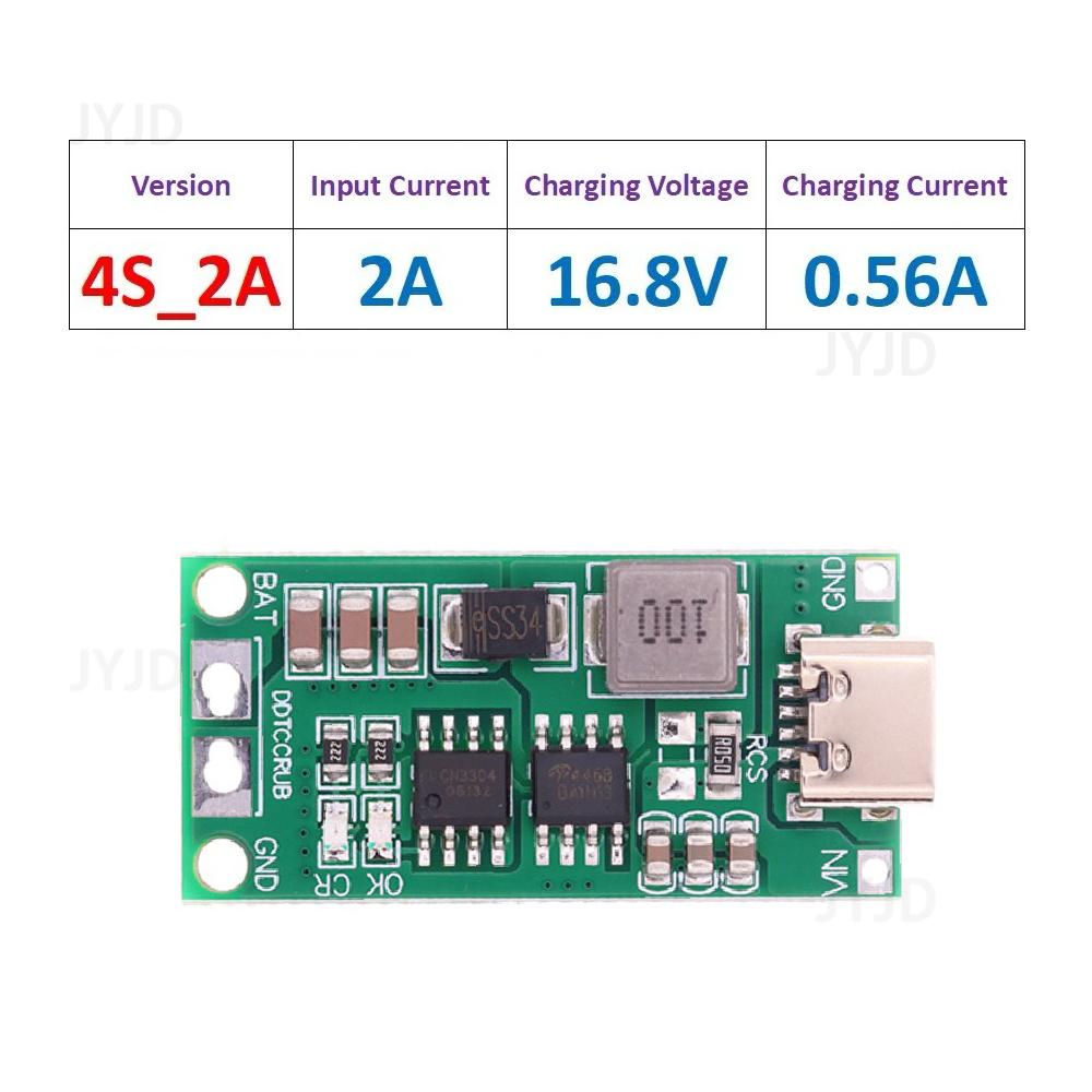 Многоэлементный 2S 3S 4S Type-C до 8,4 В 12,6 В 16,8 В повышающий литий-полимерный литий-ионный зарядное устройство 7,4 В 11,1 В 14,8 В 18650 литиевая батарея