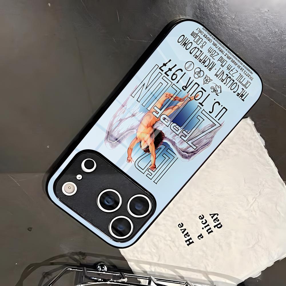 Чехол для телефона Band L-Led Z-Zeppelin Для IPhone 17 Pro Max 16 15 14 Pro Max 13 11 X Xs Xr 8 7Plus Стеклянная крышка