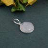 Круглый кабошон Кулон из лунного камня Твердый 925 пробы Серебряный кулон с драгоценным камнем без цепных украшений для женщин или девочек - 2,32 г