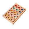 Wooden Building Blocks Set for Kids Rainbow Stacker Toy Fine Motor Skills Acrylic Cubes
