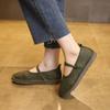 Fashion Female Ethnic Style Loafers Women Flats Retro Mary Jane Shoes Elegant Fashion Barefoot Comfortable Leather Stitching Sneakers