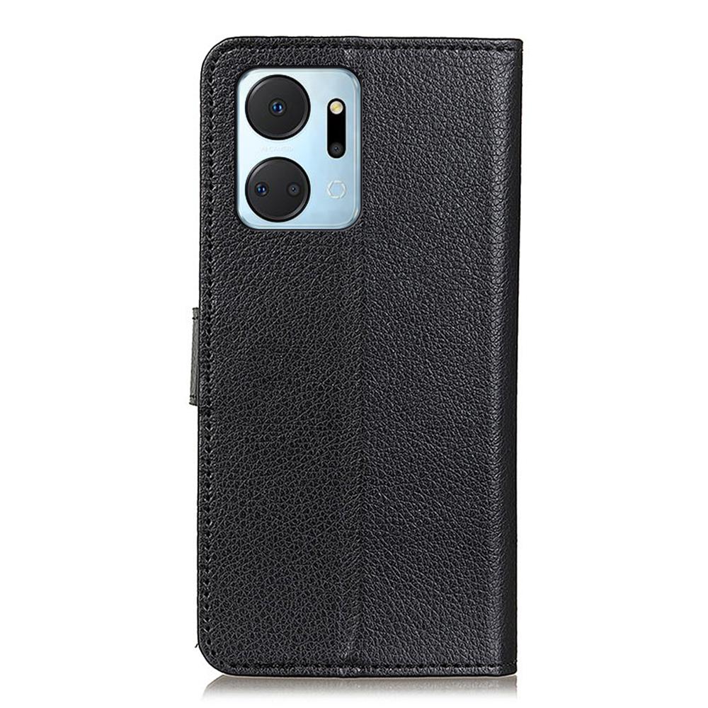 For Honor X7a 5G Drop Protection Phone Case Litchi Texture PU Leather Stand Wallet Anti-scratch Protective Phone Cover