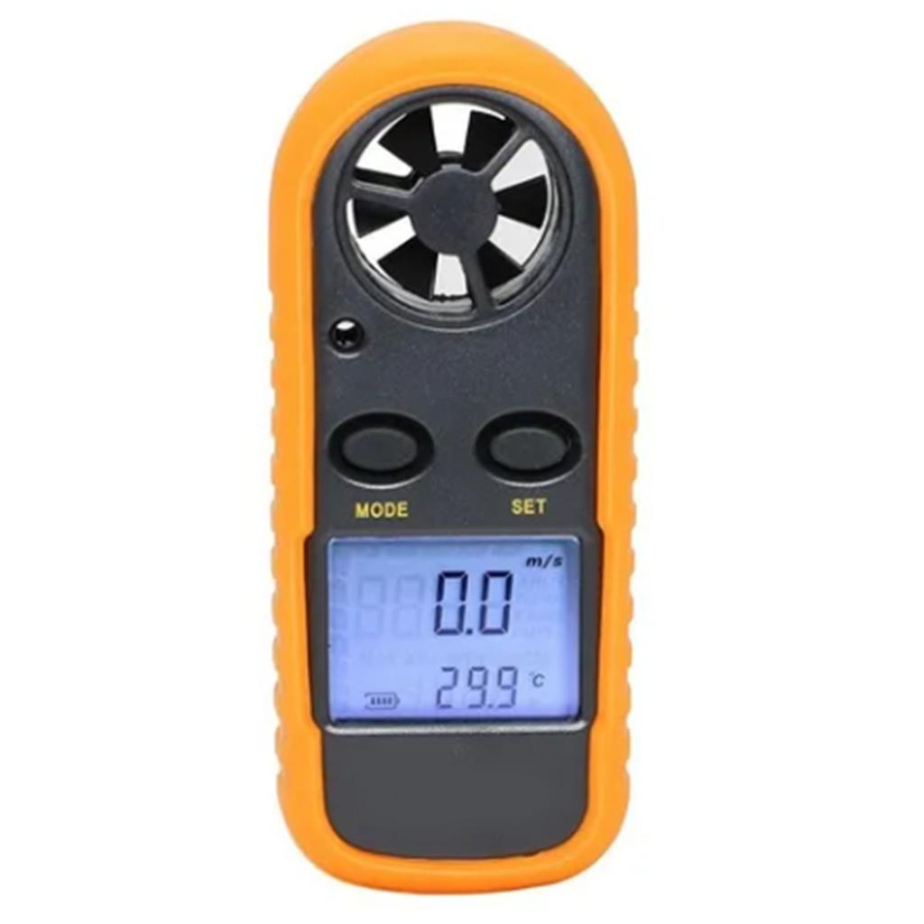 Pocket Digital Anemometer LCD Display Wind Speed Temperature Test Meter with Button Battery