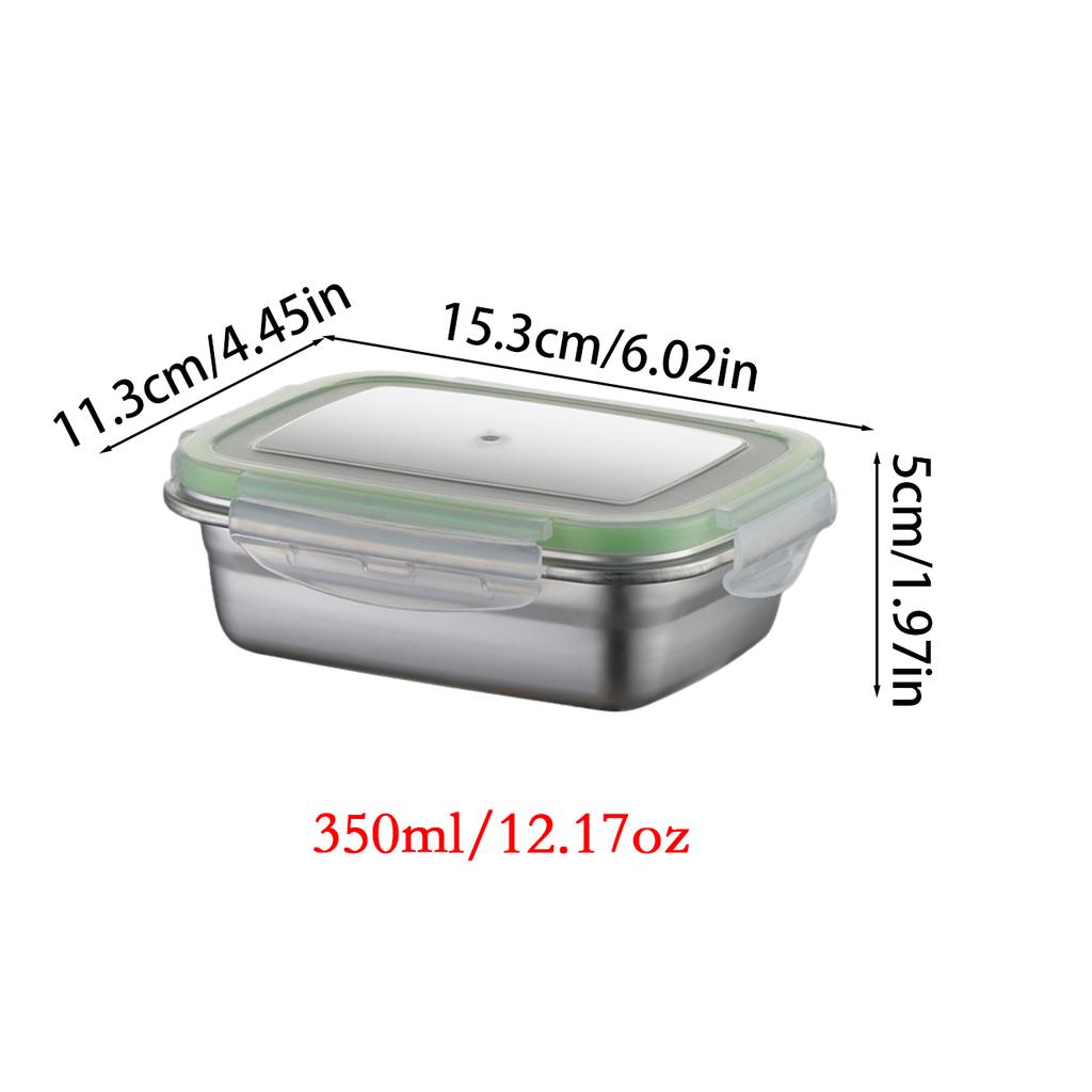304 Stainless Steel Fresh-keeping Box Sealed Leak Proof Lunch Box Fruit Box with Lid Dumpling Container Refrigerated Storage Box