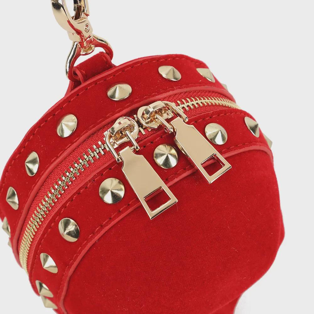 Корейская поясная сумка с заклепками в стиле панк и ретро-черепом - блестящая мини-сумка унисекс