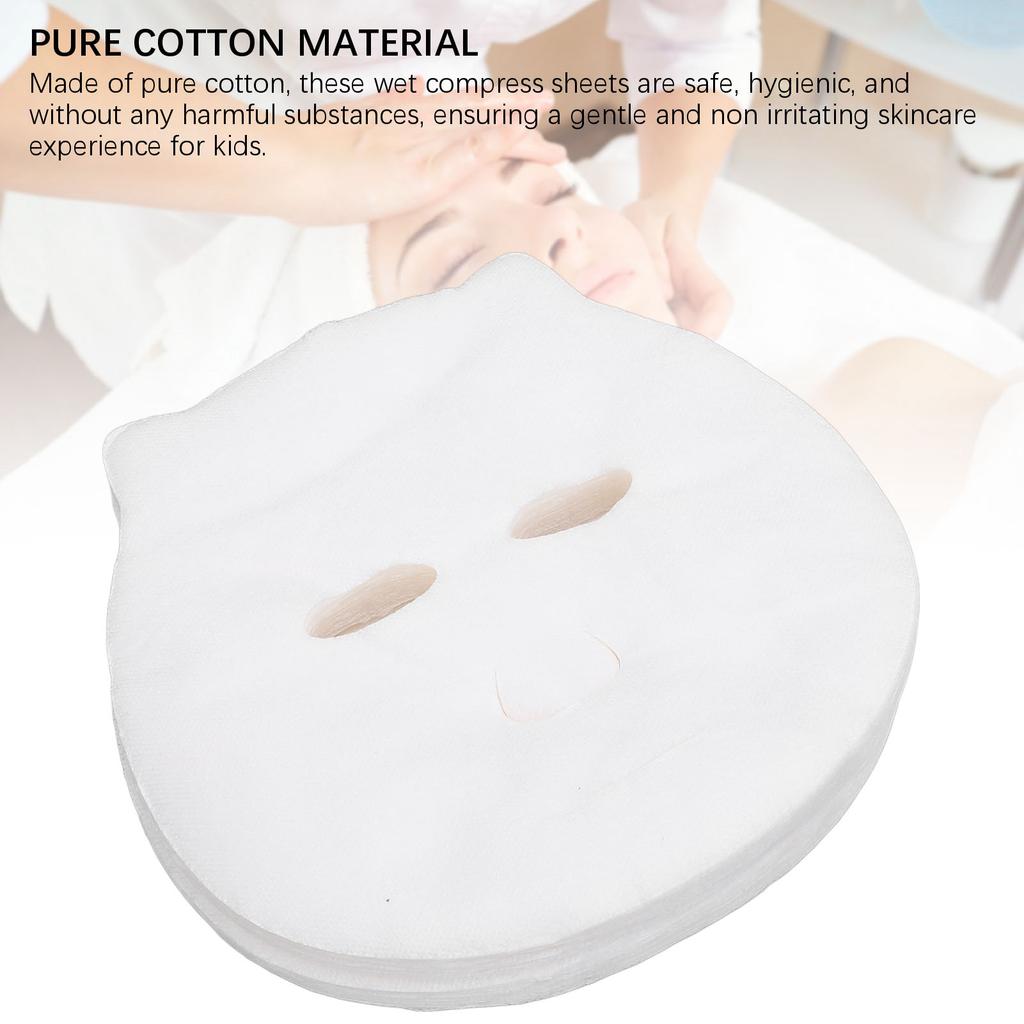100 шт. готовых бумажных листов для лица для детей, одноразовые влажные компрессы из хлопка, бумажные листы для лица с изображением привидения для младенцев 15,5 х 14 см