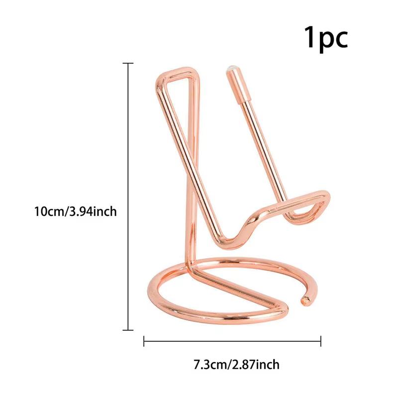 1PC Metal Lazy Wire Mobile Phone Portable Holder Gold For Ipad Mobile Phone Universal Storage Rack Accessories Desk Decoration 6