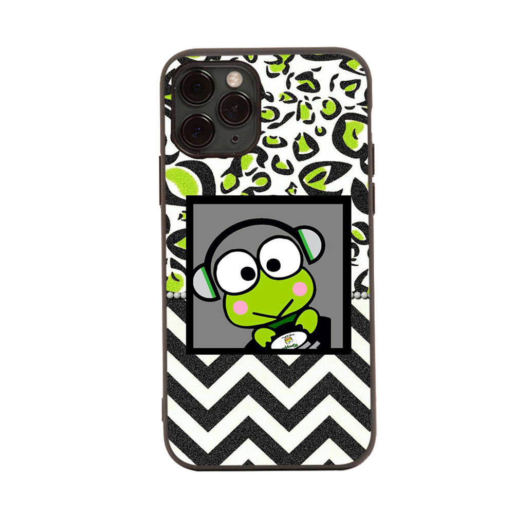 HK19 Lovely Keroppi Black Sofe Case for iPhone 16 15 Plus 14 13 Pro 8 SE XR XS Max P30 Nova 5T Y5P Y6 Y7 Y8P Y9 Realme C30 C33 C31 VIVO Y36 V27