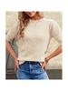 Women's Dot Knit Pullover Sweater Short Sleeve Cute Summer Blouse Top