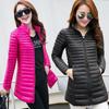 2024 осень и зима новый женский пуховик средней и длинной длины с воротником-стойкой легкий и тонкий тонкий и тонкий европейский и американский большой размер пальто