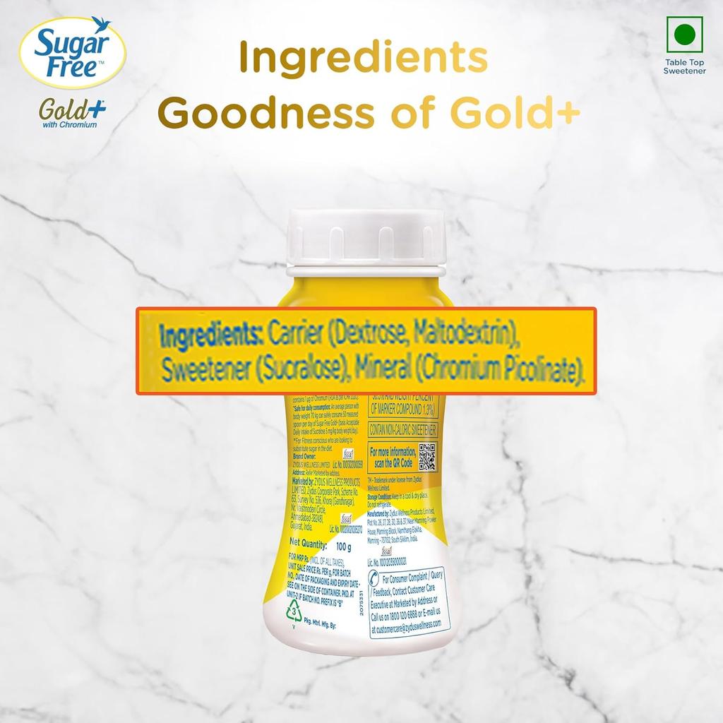 Sugar Free Gold Aspartame Sweetener Powder 100g Jar Low Calorie Sugar Substitute Healthy Sweetness