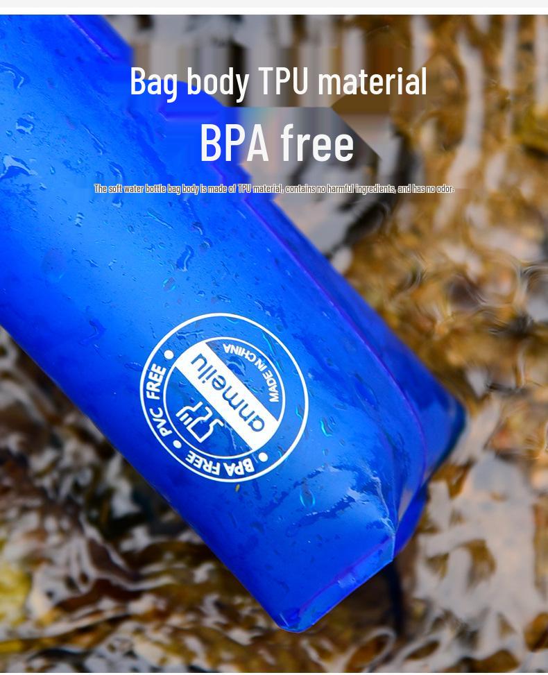 Anmeilu Foldable TPU Soft Water Bottle - Outdoor Sports & Marathon Hydration Equipment, Food Grade