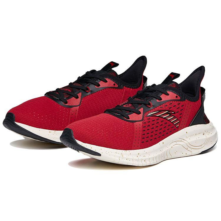 Anta Breathable Mesh Low-Top Running Shoes Men Sneakers Black Red 112115557-5