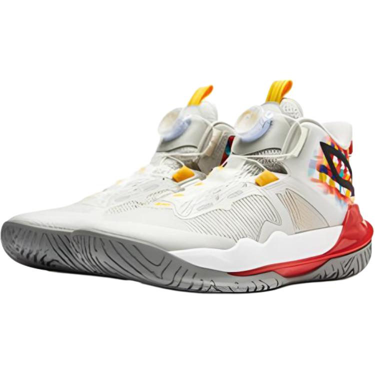 Баскетбольные кроссовки Li Ning Childrens Pioneer Team 3 V3, удобные, универсальные, средней высоты, детские баскетбольные кроссовки, красные, серые, YKBU038-5