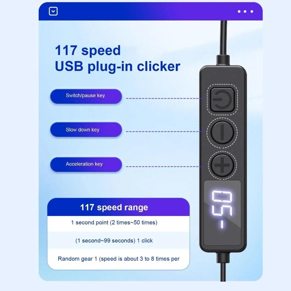 Цифровой дисплей Автокликер Несколько скоростей Автолайк Тап-устройство Телефонные приложения