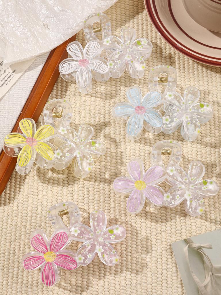 6 шт. модные женские заколки для волос с цветком, заколки для волос в стиле «отпуск в богемном стиле» с яичным цветком, заколки для волос для девочек, весенние аксессуары для волос