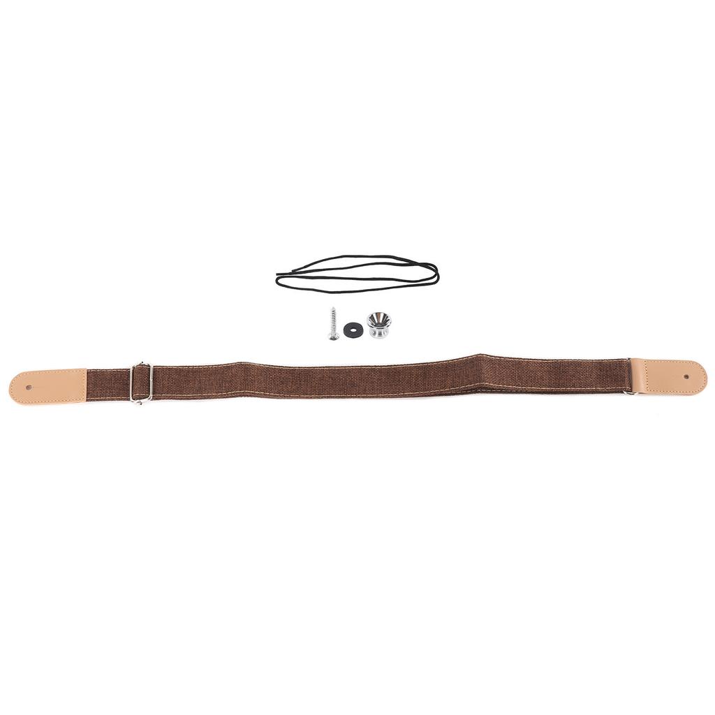 Ukulele Strap Cotton and Linen Adjustable Belt with Sliding Buckle End Button Accessories
