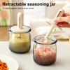 Герметичные стеклянные банки для специй с выдвижной ложкой, герметичный и влагозащищенный контейнер для хранения трав, соли, перца, компактные кухонные органайзеры