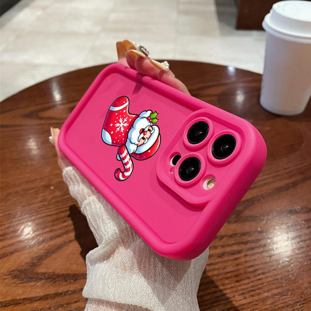N102 Счастливого Рождества, Нового года, мягкие чехлы для телефонов с ангельскими глазками для iPhone 16, 15, 14, 13, 11, Pro Max, 8, 7, 6s Plus, 12 mini, XR, XS Max, SE, противоударный чехол