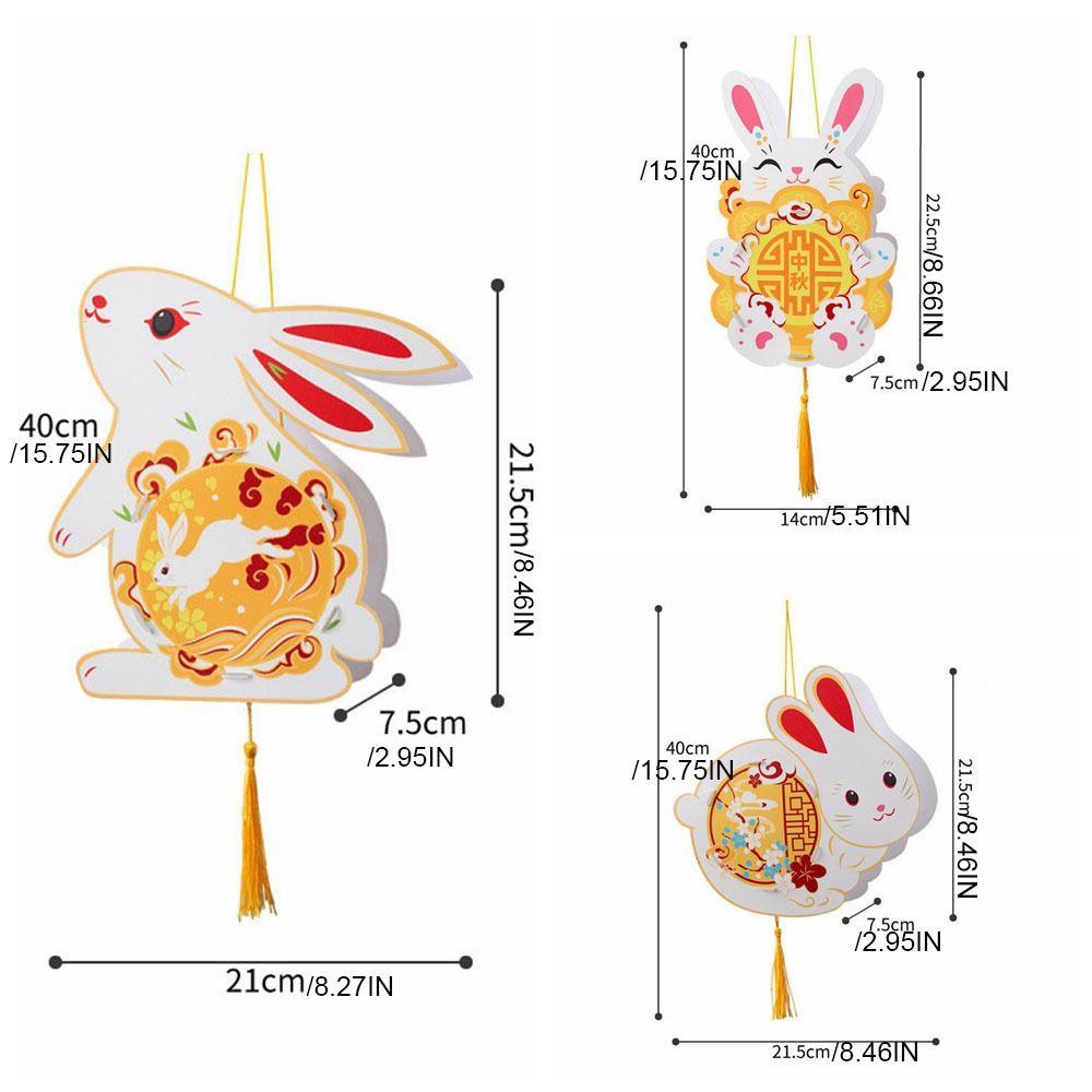 Handmade Handheld Rabbit Lantern Cartoon Traditional Craft Lantern  Mid-Autumn Festival