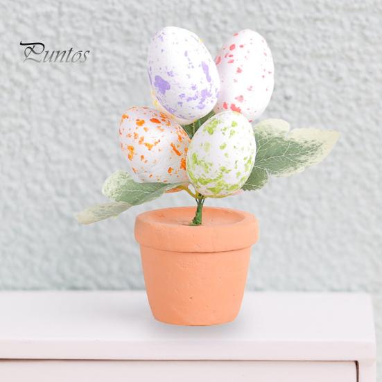 Пасхальное яйцо бонсай красочные имитация пасхального яйца растение в горшке DIY пенопластовые яйца кролика для украшения дома вечерние