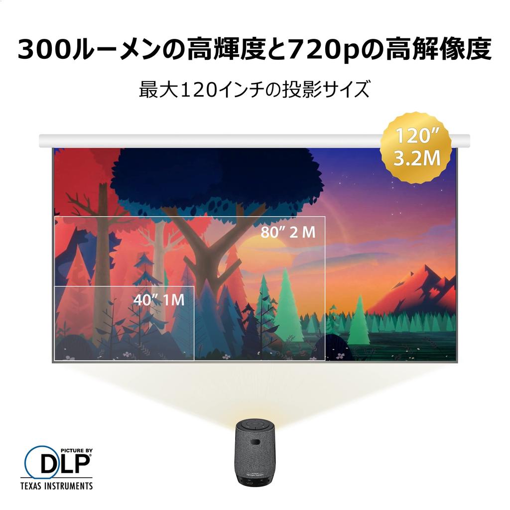 ASUS ZenBeam Latte L1 Мобильный светодиодный проектор 300 люмен, Harman Kardon, Bluetooth, Короткофокусный, Домашний кинотеатр, Компактный, Беспроводной, Источник, Люмены, 720P,