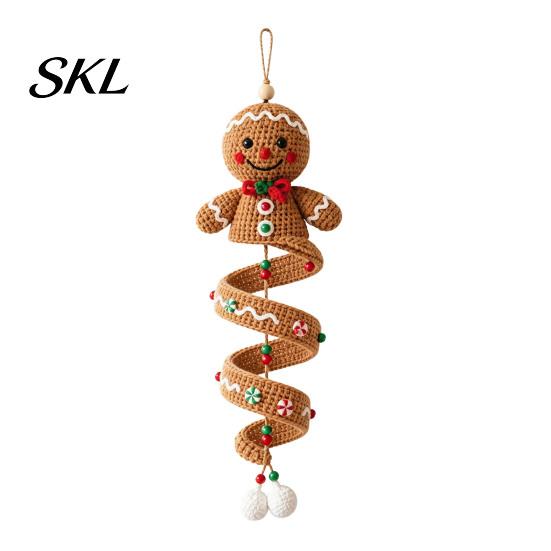 DIY Home Wall Hanging Craft Crochet Kit, Ghost/Penguin/Deer/Gingerbread Man/Pumpkin Shape, Spiral Halloween Ornament Crafting for Decor Kit Adults