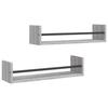 VidaXL Wall Shelves with Bars 2 Pcs Sonoma Grey 60x16x14 Cm 835437
