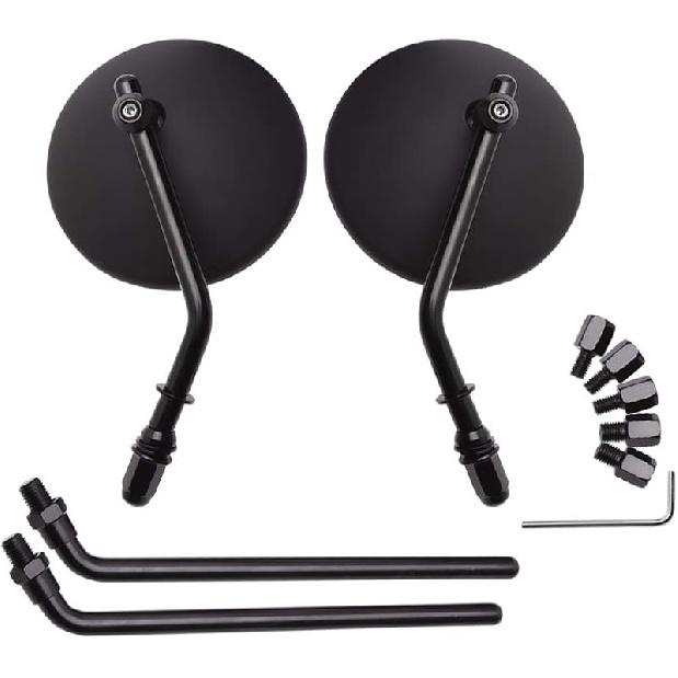 DREAMIZER 3" Зеркала на руль мотоцикла Черные Круглые Зеркала заднего вида Боковые Зеркала Универсальные 8 мм 10 мм Совместимые со Sportster 883 1200 Softail Dyna ATV