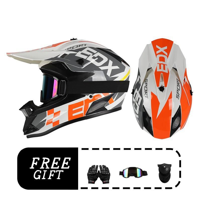 Full Face Off-Road Motorcycle Helmet Adults ABS Material DOT Certified Dirt Bike S M L XL