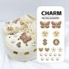 21PCS Fashion Shoe Charms Set Accessories Hole Shoe Buckle Diamond Butterfly White Flower Pearl Chain DIY 3D Shoes Decorations