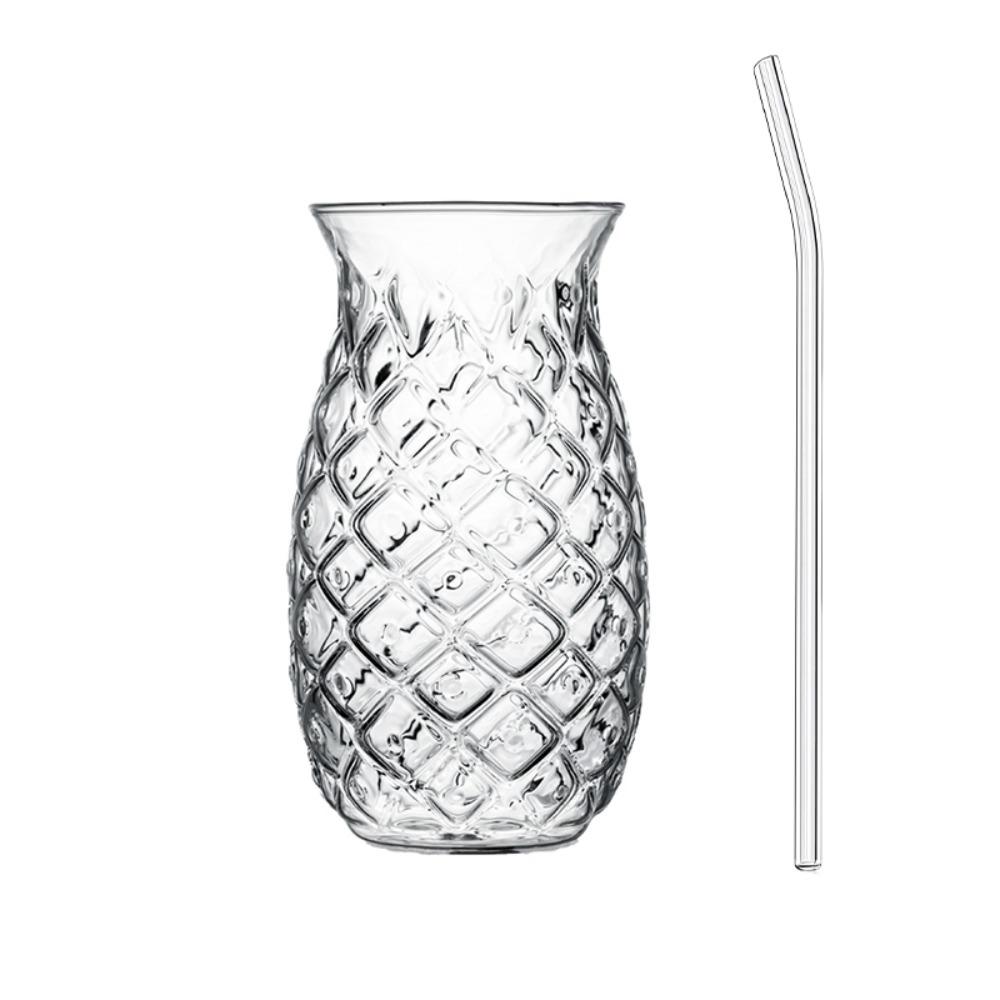 480 ML Pineapple Shaped Glass Cup Transparent Coffee Mug Bar Supplies Cold Drink Cup Home