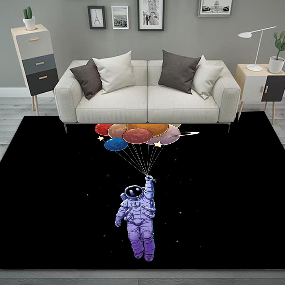 Outer Space Astronaut Carpets for Living Room Bedroom Decor Large Rug Non-slip Washable Home Coffee Table Floor Mat Bath Doormat