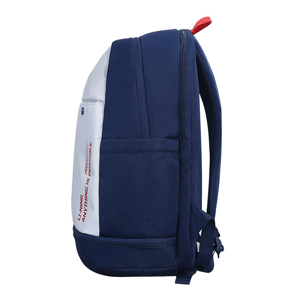 New LiNing Badminton Series Polyester Backpack Regular Unisex White & Blue ABSV133-3