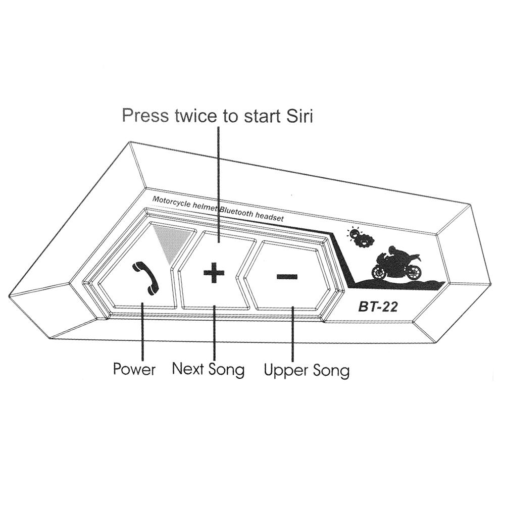 Bluetooth 5.0 Motor Helmet Headset Wireless Handsfree Stereo Earphone Motorcycle Headphones MP3 Speaker Waterproof with Mic