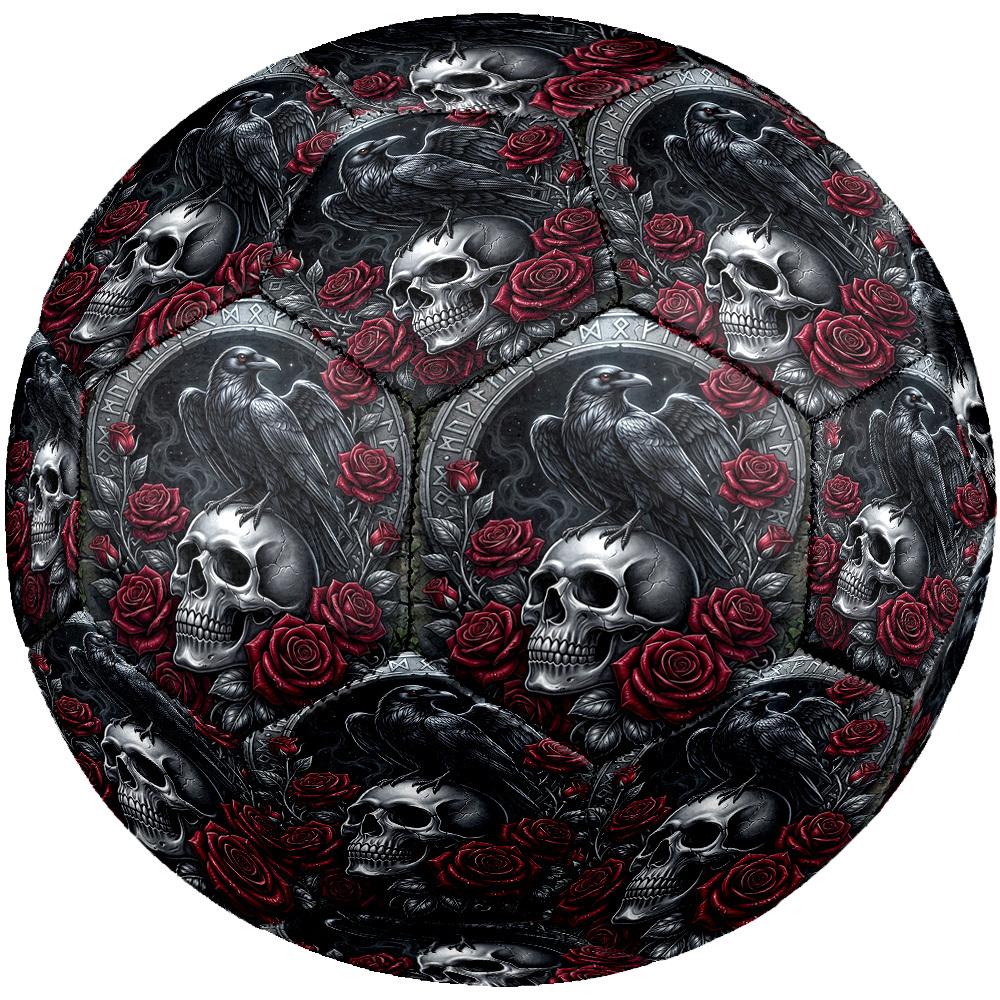 1pc Raven Skull Roses Size 5 Soccer Ball Professional Match Training Football Indoor &Outdoor Sports Ball Training Ball Lightweight Durable y1