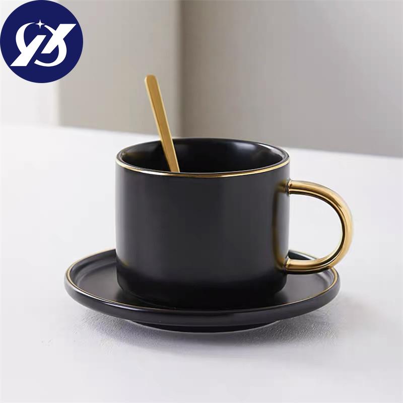 Керамическая кружка для кофе латте, посуда для напитков, чашка для завтрака с молоком, стакан для чая и блюдце, ложка 200 мл