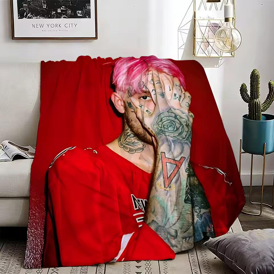 rapper LIL peep Throw Lightweight 240g Flannel Blanket Soft Skin-friendly for Summer Cooling