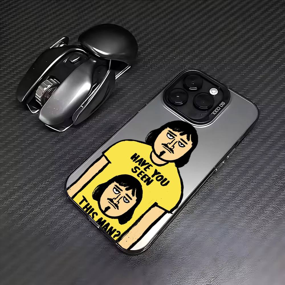 Jean J-Jullien M-Minimalist Art Phone Case For iPhone17,16,15,14,13,12,11 Plus,Pro Max Colored Silver Plated Inside Cover
