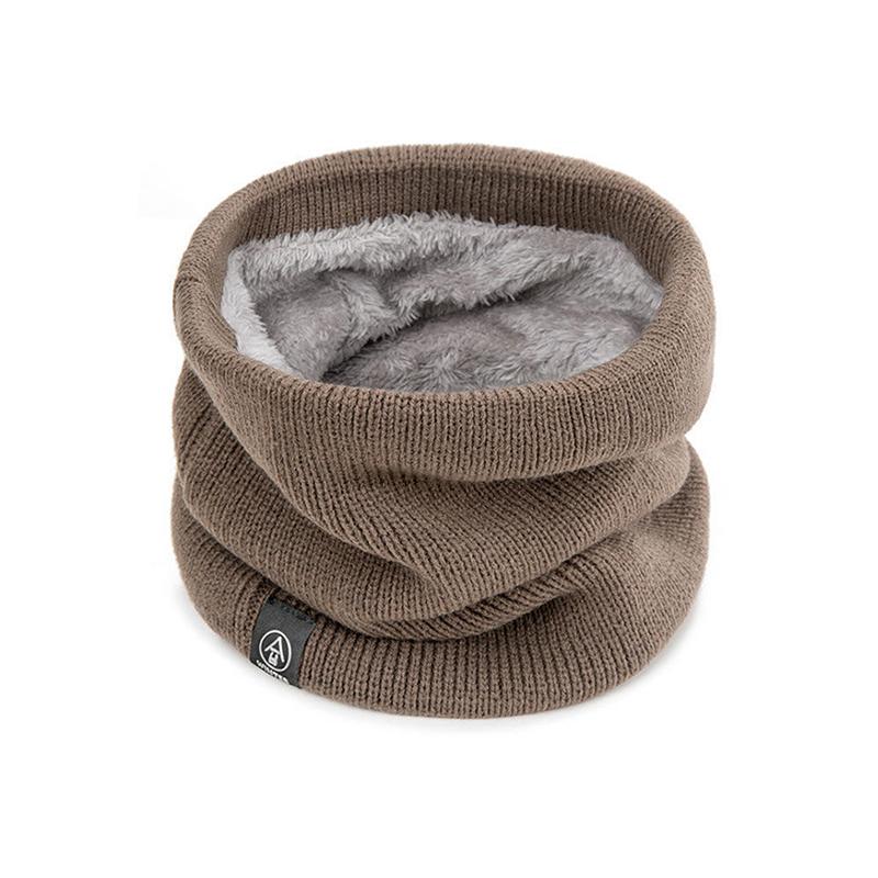 Knitted Scarf Winter Warm Snood Scarves Solid Thicken Wool Fur Neck Warmer Unisex Men Neck Scarfs Ring Female Pullover Scarf