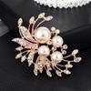 Brooch High-End Niche Silk Scarf Buckle Alloy Diamond Coat Pearl Corsage Pin Accessories