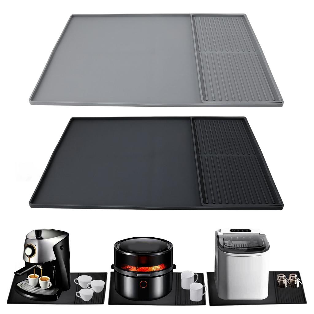 Коврик для кофемашины, термоизоляционный силиконовый коврик для сушки в двух зонах и поддон для сбора капель для кухни