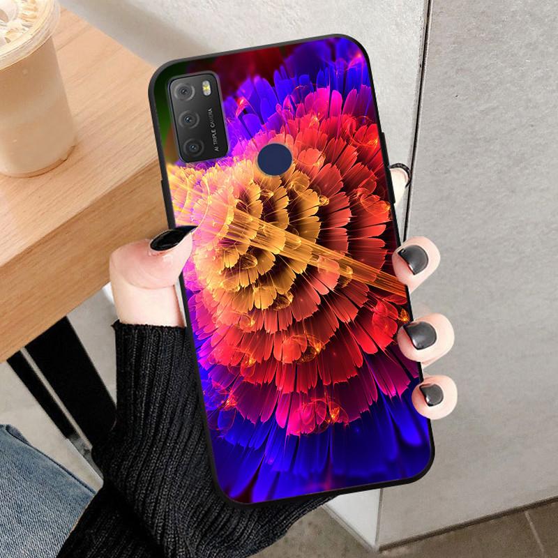 For TCL 20Y 20E Case Black Silicone Bumper Wolf Lions Soft TPU Covers for TCL 20E 6125F Funda Coque TCL20Y 20 Y 6156D Shells