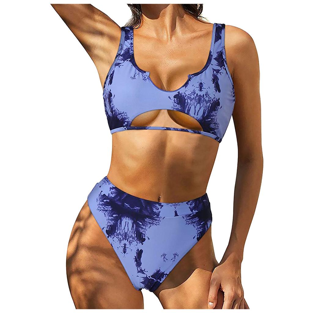 Women's Printing Padded Push Up 2 Piece Bikini Hollow Out Swimsuits Beachweart