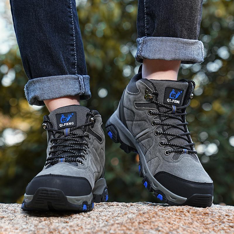Осенняя и зимняя бархатная спортивная обувь для активного отдыха, мужские и женские высокие хлопковые походные ботинки, походная обувь, хлопковые ботинки