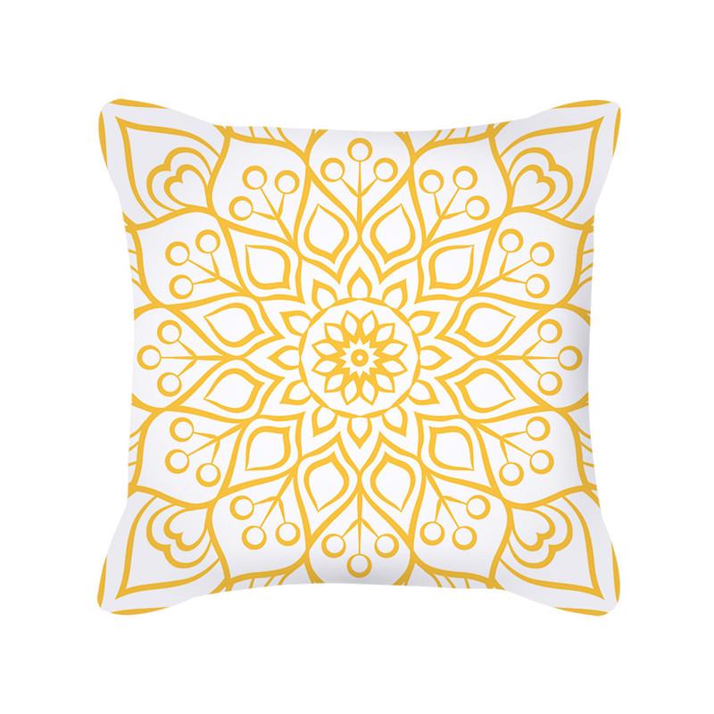 Желтый Геометрический Полосатый Чехол для Подушки Дивана Цветочный Узор Декоративная Наволочка в Скандинавском Стиле для Дома