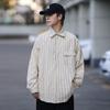 Рубашка с длинным рукавом с буквенным принтом 2024 года в японском стиле в стиле Гонконга, свободная рубашка для мальчиков, летнее модное универсальное повседневное пальто