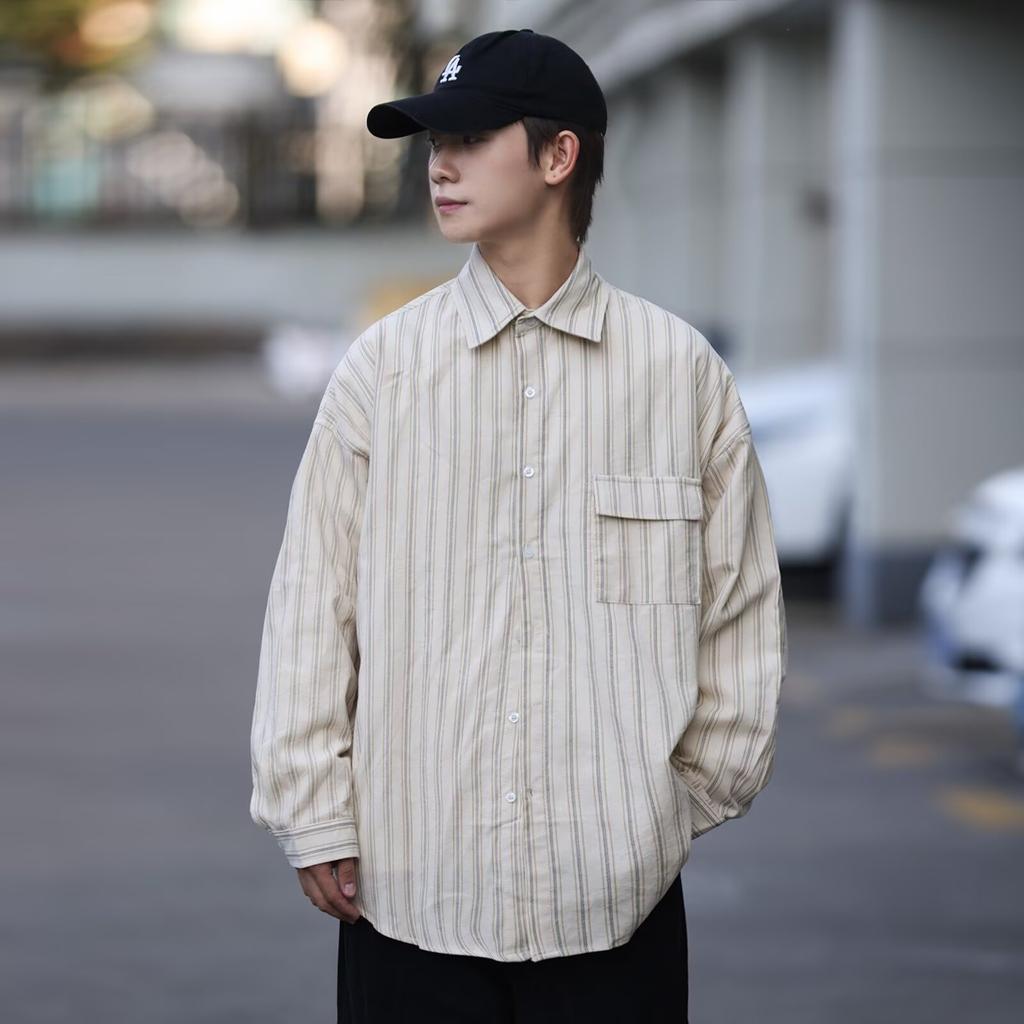 Рубашка с длинным рукавом с буквенным принтом 2024 года в японском стиле в стиле Гонконга, свободная рубашка для мальчиков, летнее модное универсальное повседневное пальто